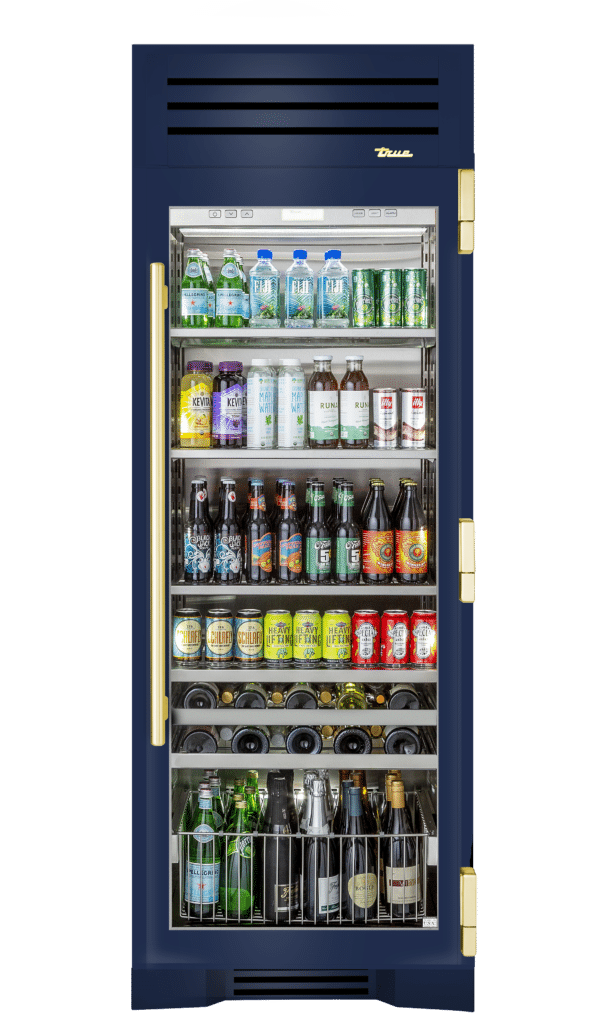 Beverage Column, Right Hinged, Cobalt, Brass Hardware TR30BEVRSGC078H01