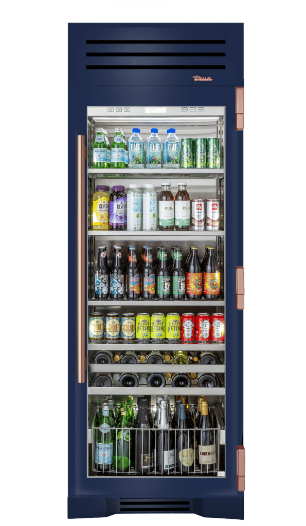 Beverage Column, Right Hinged, Cobalt, Copper Hardware TR30BEVRSGC078H03