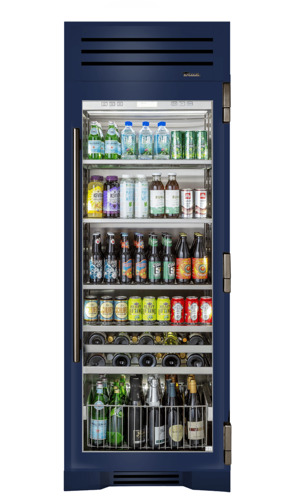 Beverage Column, Right Hinged, Cobalt, Pewter Hardware TR30BEVRSGC078H05
