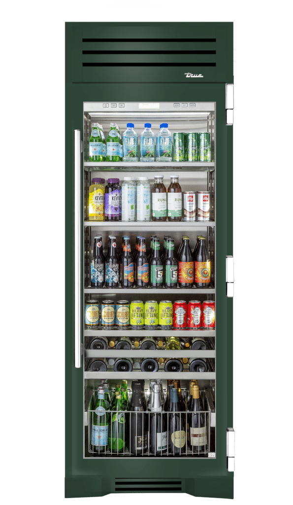 Beverage Column, Right Hinged, Emerald, Chrome Hardware TR30BEVRSGC086H02