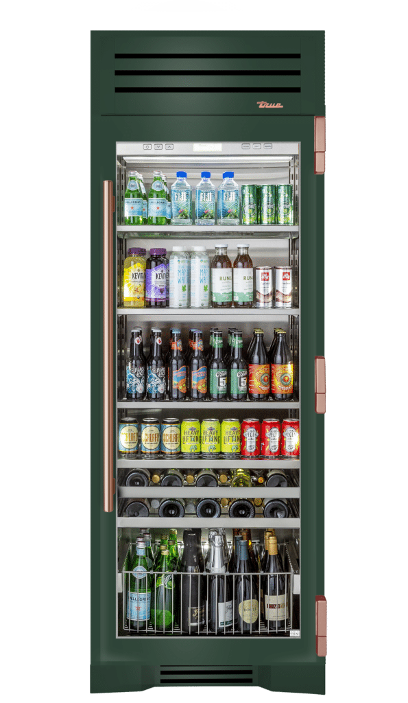 Beverage Column, Right Hinged, Emerald, Copper Hardware TR30BEVRSGC086H03