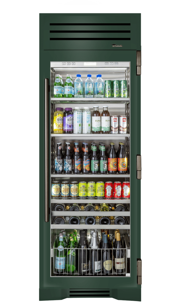 Beverage Column, Right Hinged, Emerald, Pewter Hardware TR30BEVRSGC086H05