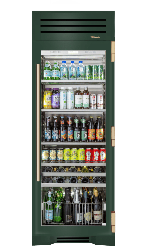 Beverage Column, Right Hinged, Emerald, Gold Hardware TR30BEVRSGC086H08