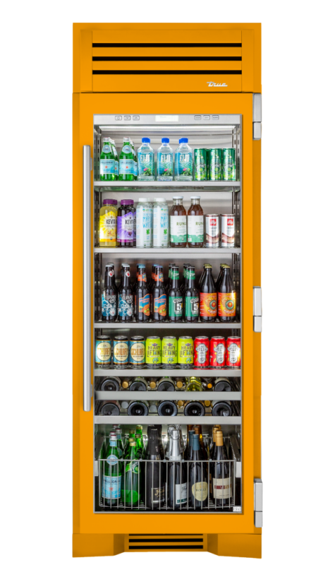 Beverage Column, Right Hinged, Saffron, Pewter Hardware TR30BEVRSGC103H05
