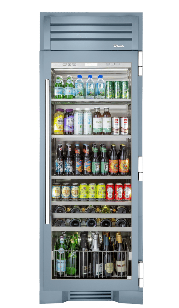 Beverage Column, Right Hinged, Bluestone, Chrome Hardware TR30BEVRSGC152H02