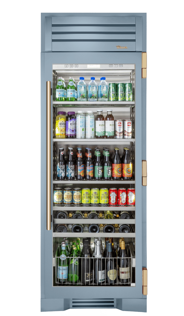 Beverage Column, Right Hinged, Bluestone, Gold Hardware TR30BEVRSGC152H08