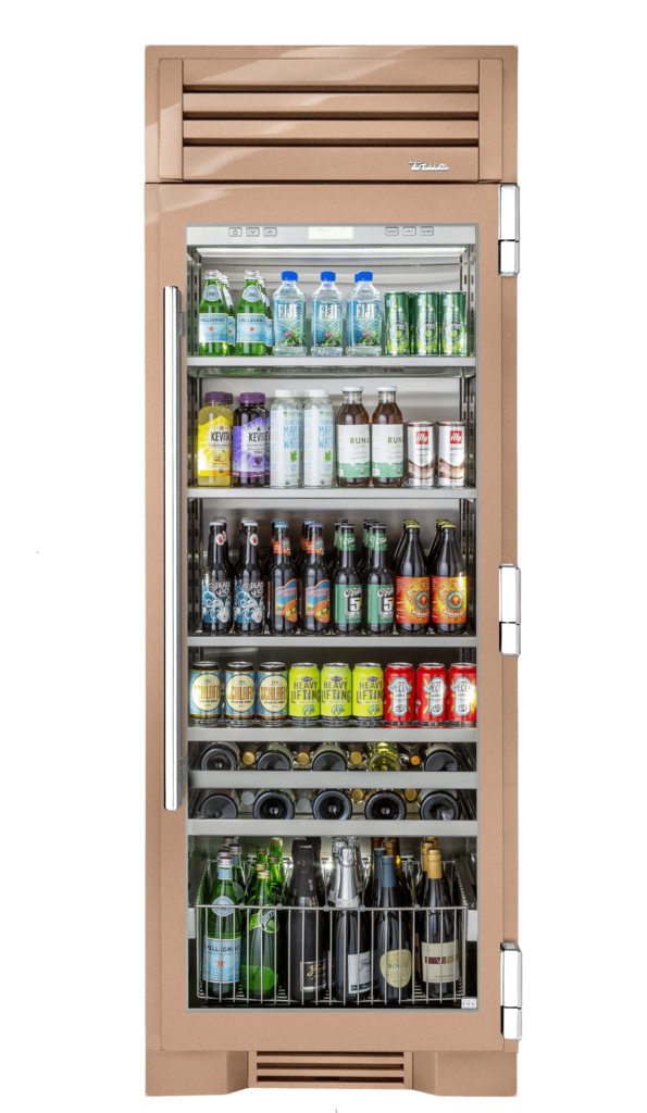 Beverage Column, Right Hinged, Champagne, Chrome Hardware TR30BEVRSGC179H02