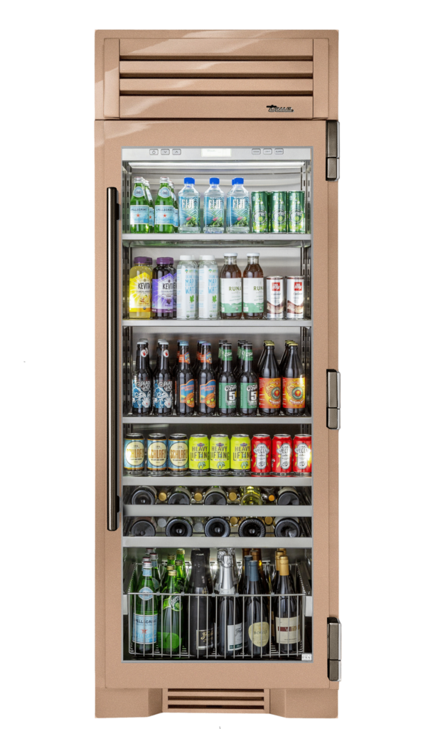 Beverage Column, Right Hinged, Champagne, Pewter Hardware TR30BEVRSGC179H05