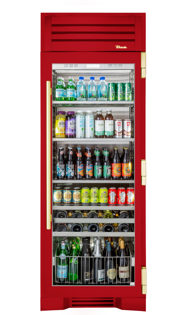 Beverage Column, Right Hinged, Crimson, Brass Hardware TR30BEVRSGC193H01