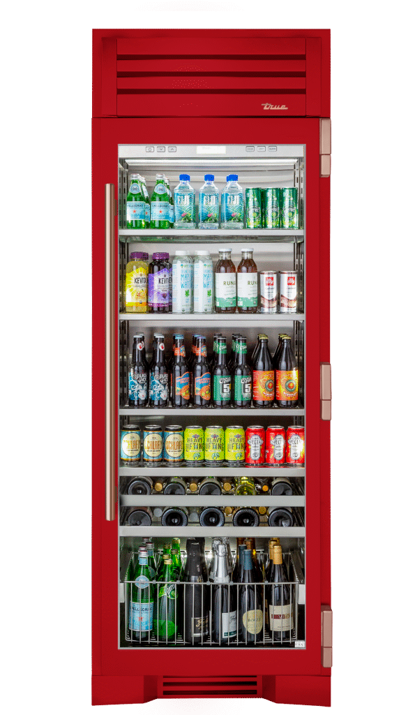 Beverage Column, Right Hinged, Crimson, Copper Hardware TR30BEVRSGC193H03