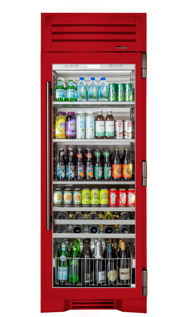 Beverage Column, Right Hinged, Crimson, Pewter Hardware TR30BEVRSGC193H05