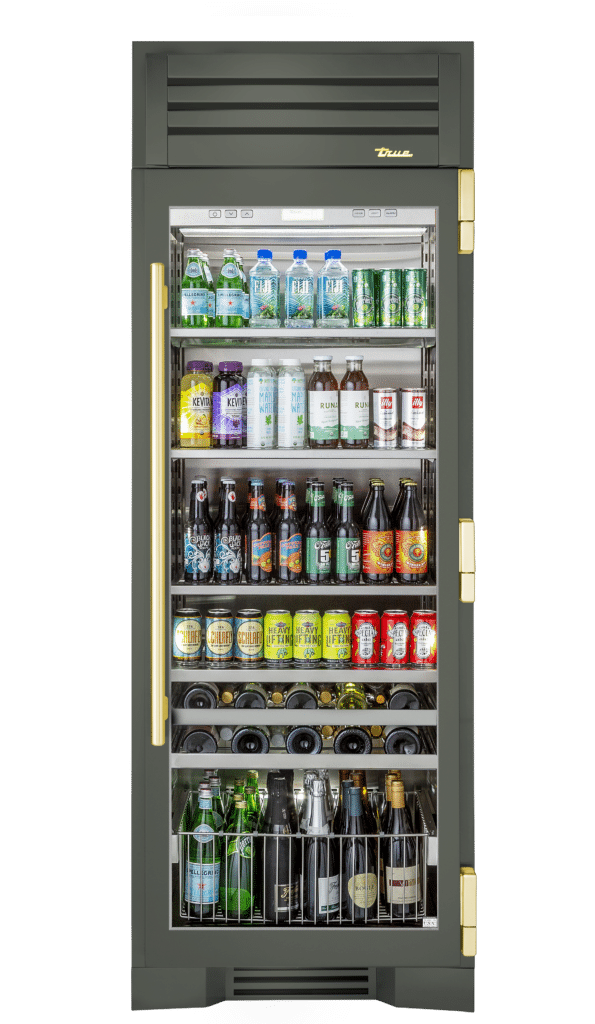 Beverage Column, Right Hinged, Olive, Brass Hardware TR30BEVRSGC238H01