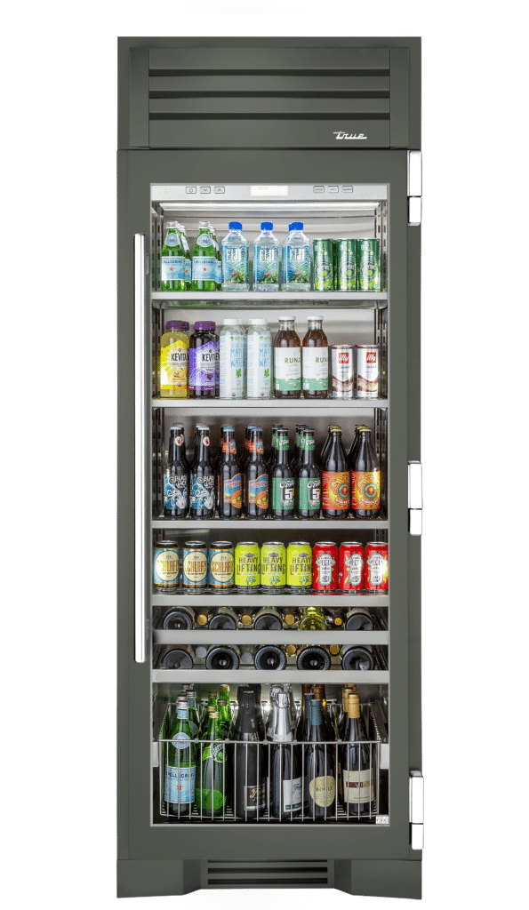 Beverage Column, Right Hinged, Olive, Chrome Hardware TR30BEVRSGC238H02