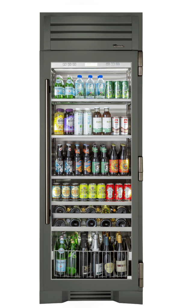 Beverage Column, Right Hinged, Olive, Pewter Hardware TR30BEVRSGC238H05