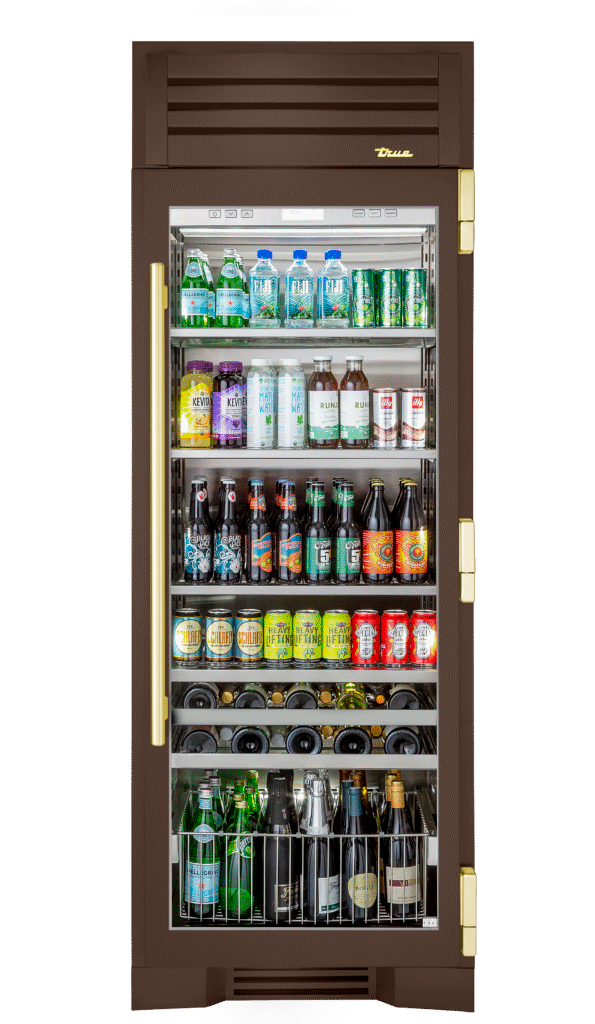 Beverage Column, Right Hinged, Espresso, Brass Hardware TR30BEVRSGC305H01