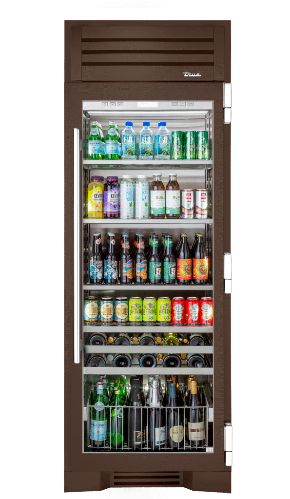 Beverage Column, Right Hinged, Espresso, Chrome Hardware TR30BEVRSGC305H02