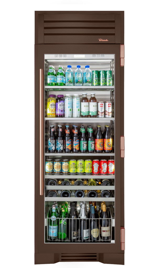 Beverage Column, Right Hinged, Espresso, Copper Hardware TR30BEVRSGC305H03