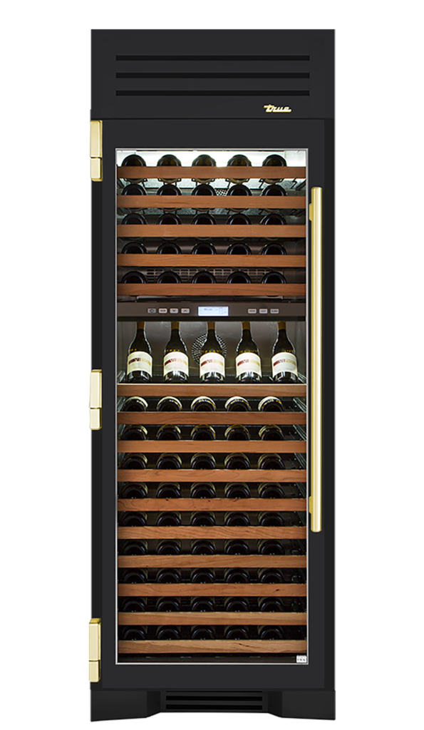Wine Column, Left Hinged, Matte Black, Brass Hardware TR30DZWLSGC027H01