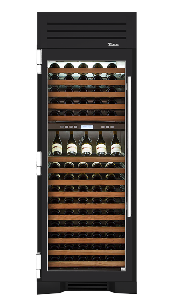 Wine Column, Left Hinged, Matte Black, Chrome Hardware TR30DZWLSGC027H02