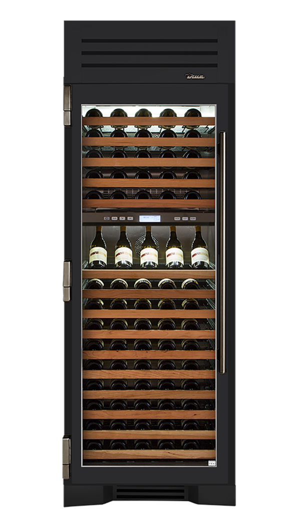 Wine Column, Left Hinged, Matte Black, Pewter Hardware TR30DZWLSGC027H05