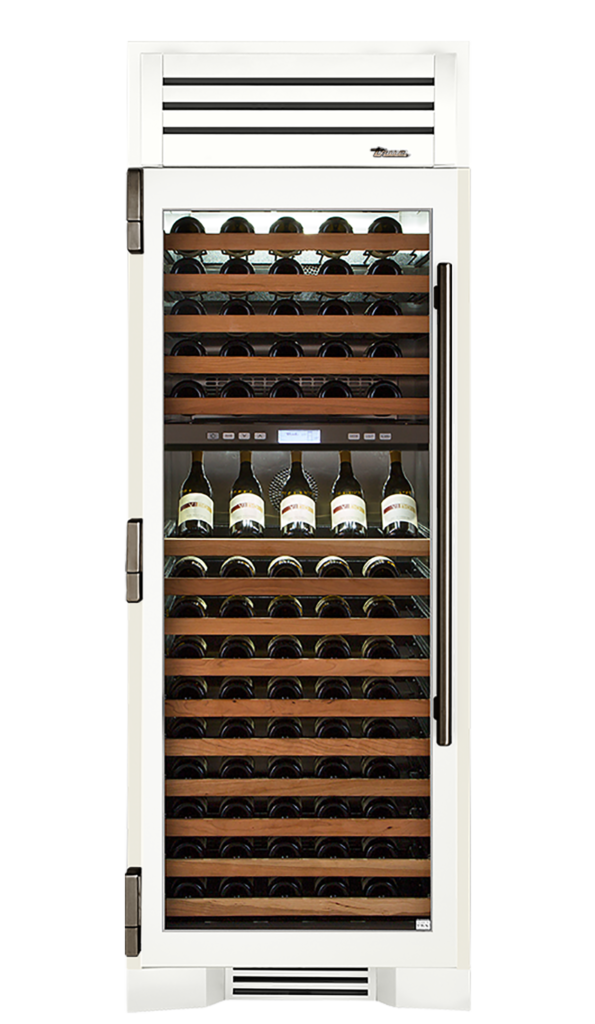 Wine Column, Left Hinged, Matte White, Pewter Hardware TR30DZWLSGC030H05
