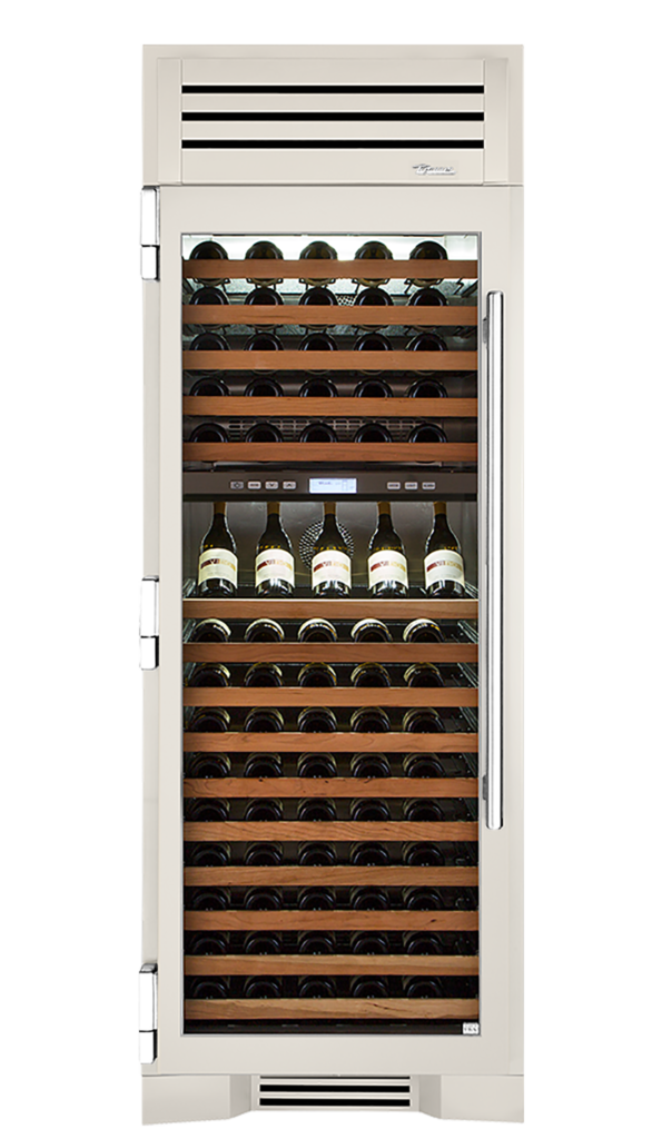 Wine Column, Left Hinged, Antique White, Chrome Hardware TR30DZWLSGC050H02