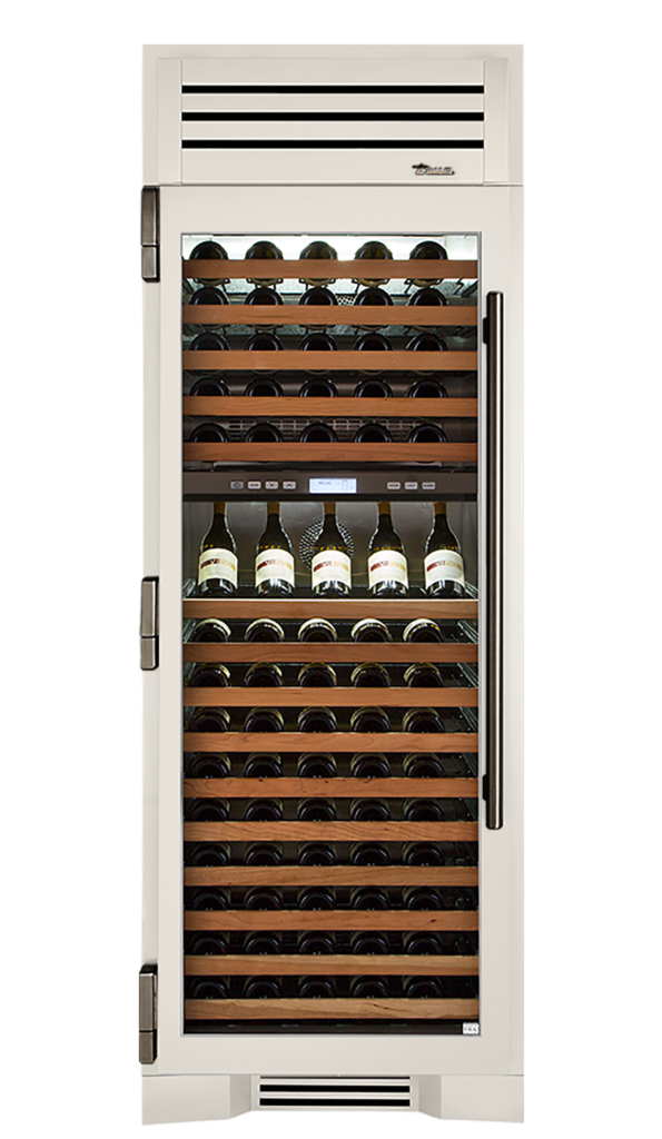 Wine Column, Left Hinged, Antique White, Pewter Hardware TR30DZWLSGC050H05