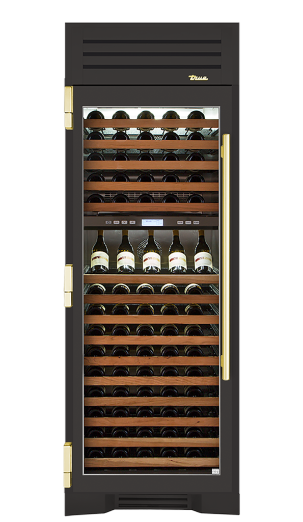 Wine Column, Left Hinged, Ultra Matte Black, Brass Hardware TR30DZWLSGC085H01