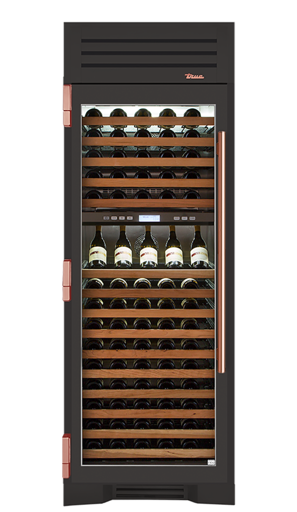 Wine Column, Left Hinged, Ultra Matte Black, Copper Hardware TR30DZWLSGC085H03