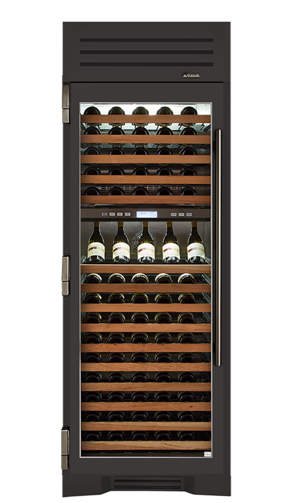 Wine Column, Left Hinged, Ultra Matte Black, Pewter Hardware TR30DZWLSGC085H05