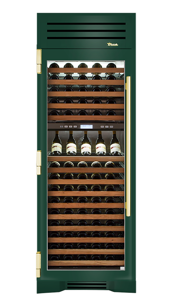 Wine Column, Left Hinged, Emerald, Brass Hardware TR30DZWLSGC086H01