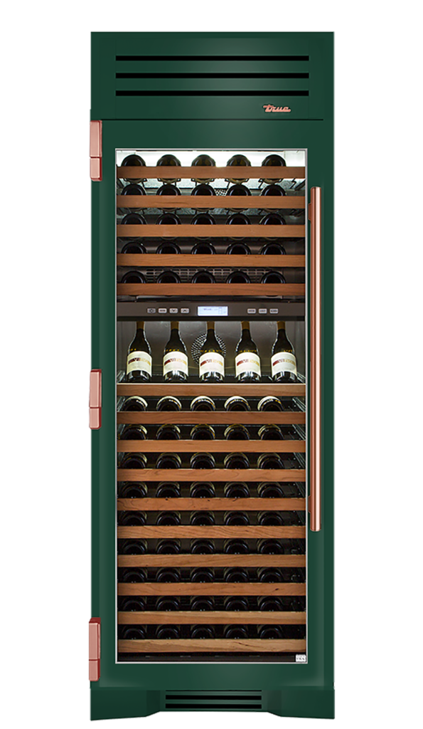 Wine Column, Left Hinged, Emerald, Copper Hardware TR30DZWLSGC086H03