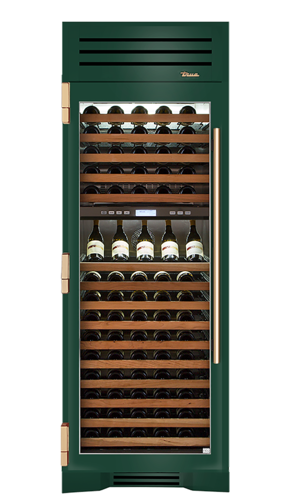 Wine Column, Left Hinged, Emerald, Gold Hardware TR30DZWLSGC086H08