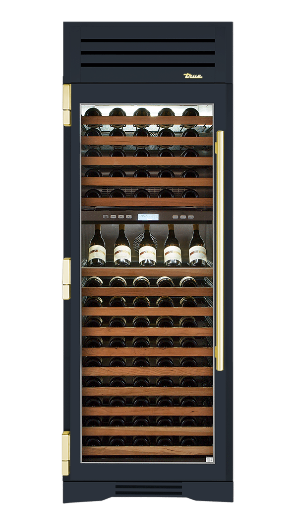 Wine Column, Left Hinged, Juniper, Brass Hardware TR30DZWLSGC104H01