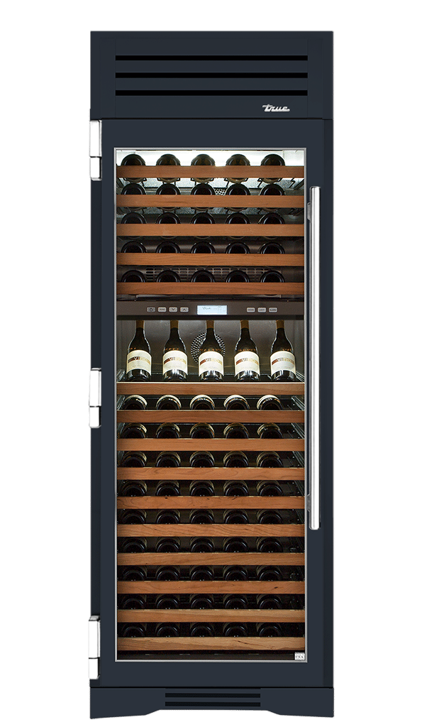 Wine Column, Left Hinged, Juniper, Chrome Hardware TR30DZWLSGC104H02