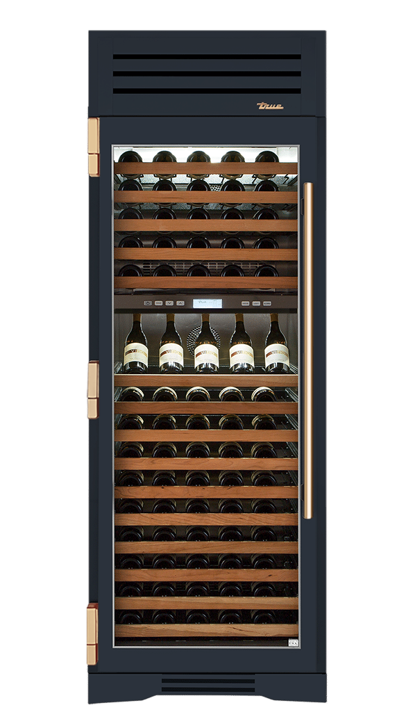 Wine Column, Left Hinged, Juniper, Gold Hardware TR30DZWLSGC104H08