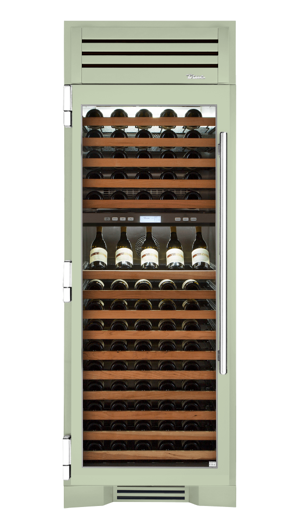 Wine Column, Left Hinged, Sage, Chrome Hardware TR30DZWLSGC129H02