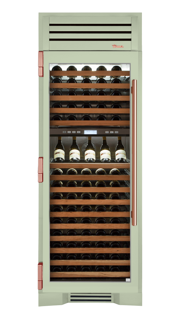 Wine Column, Left Hinged, Sage, Copper Hardware TR30DZWLSGC129H03
