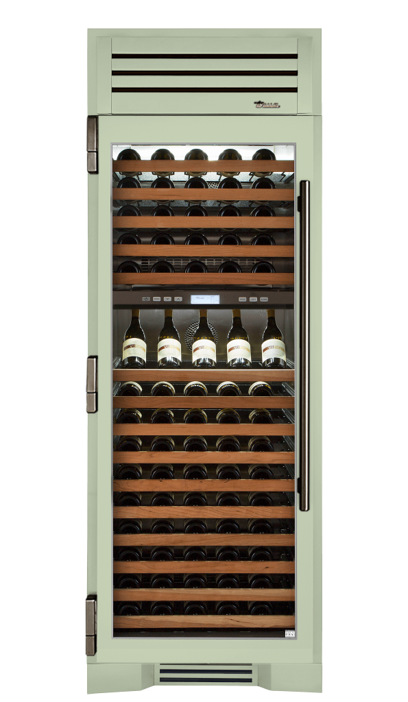 Wine Column, Left Hinged, Sage, Pewter Hardware TR30DZWLSGC129H05