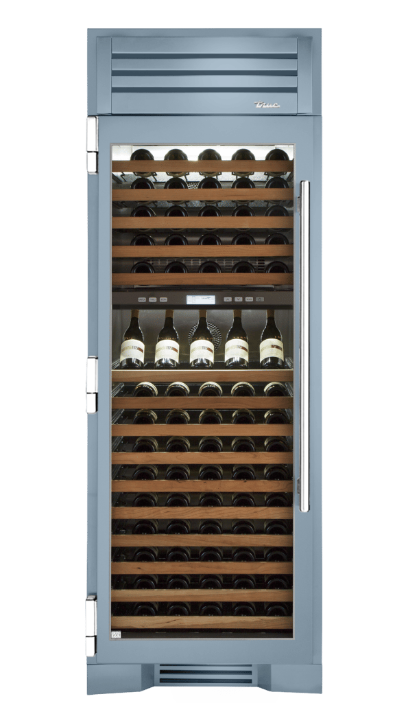 Wine Column, Left Hinged, Bluestone, Chrome Hardware TR30DZWLSGC152H02