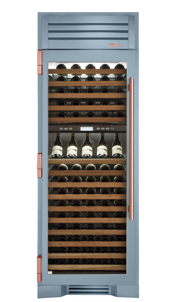 Wine Column, Left Hinged, Bluestone, Copper Hardware TR30DZWLSGC152H03