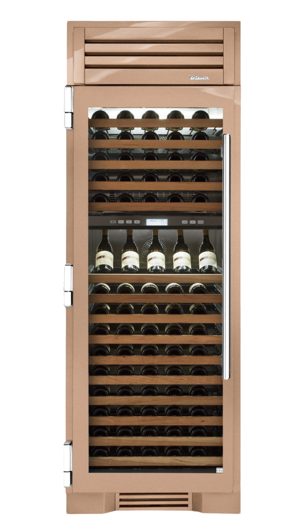 Wine Column, Left Hinged, Champagne, Chrome Hardware TR30DZWLSGC179H02