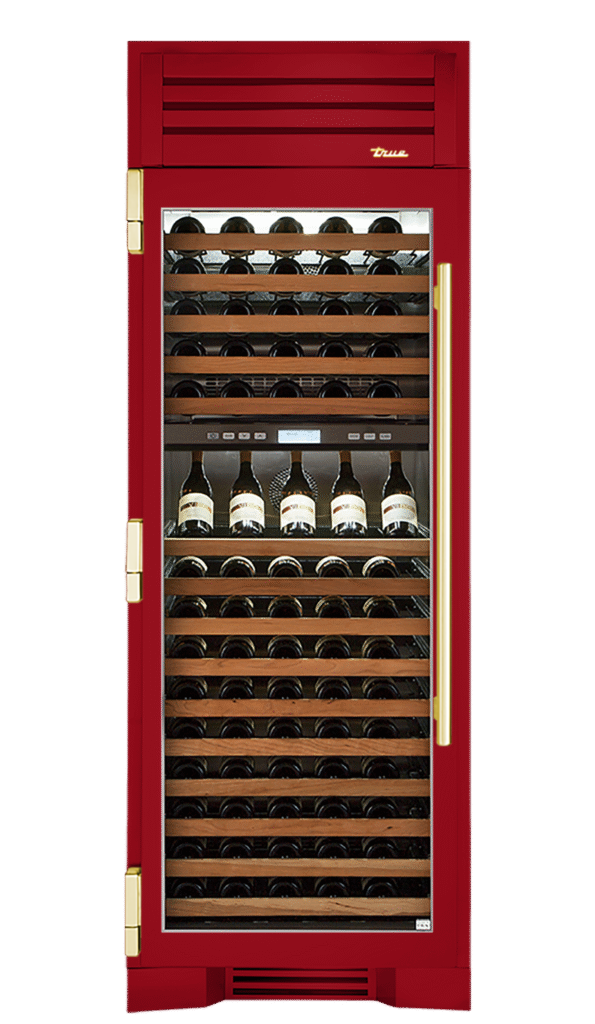 Wine Column, Left Hinged, Crimson, Brass Hardware TR30DZWLSGC193H01