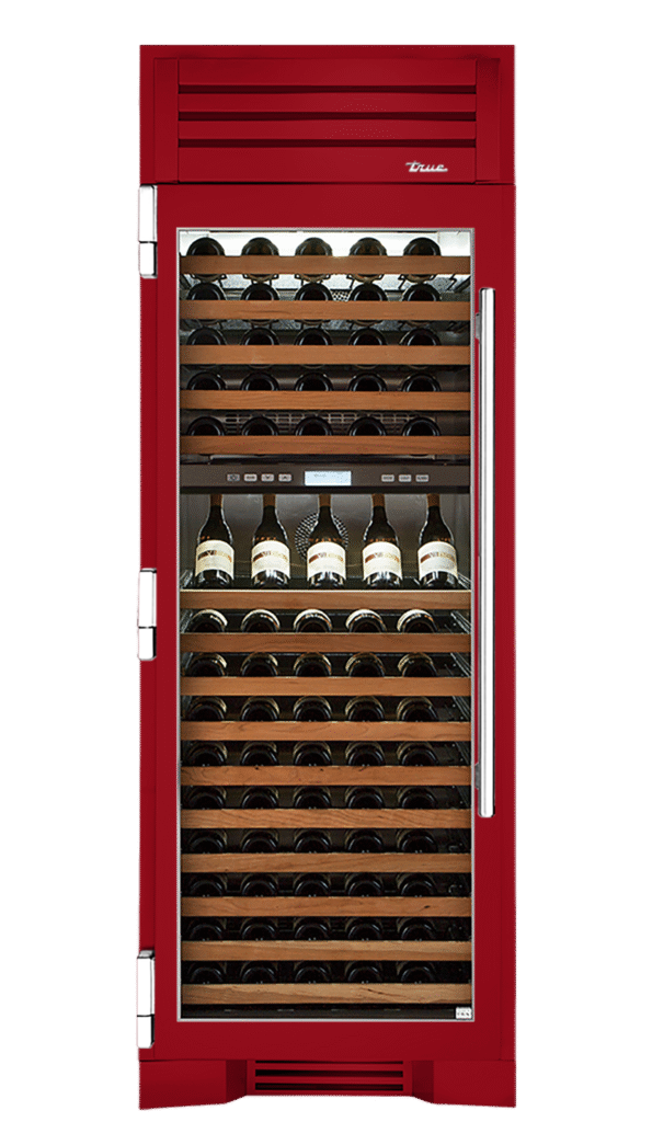 Wine Column, Left Hinged, Crimson, Chrome Hardware TR30DZWLSGC193H02