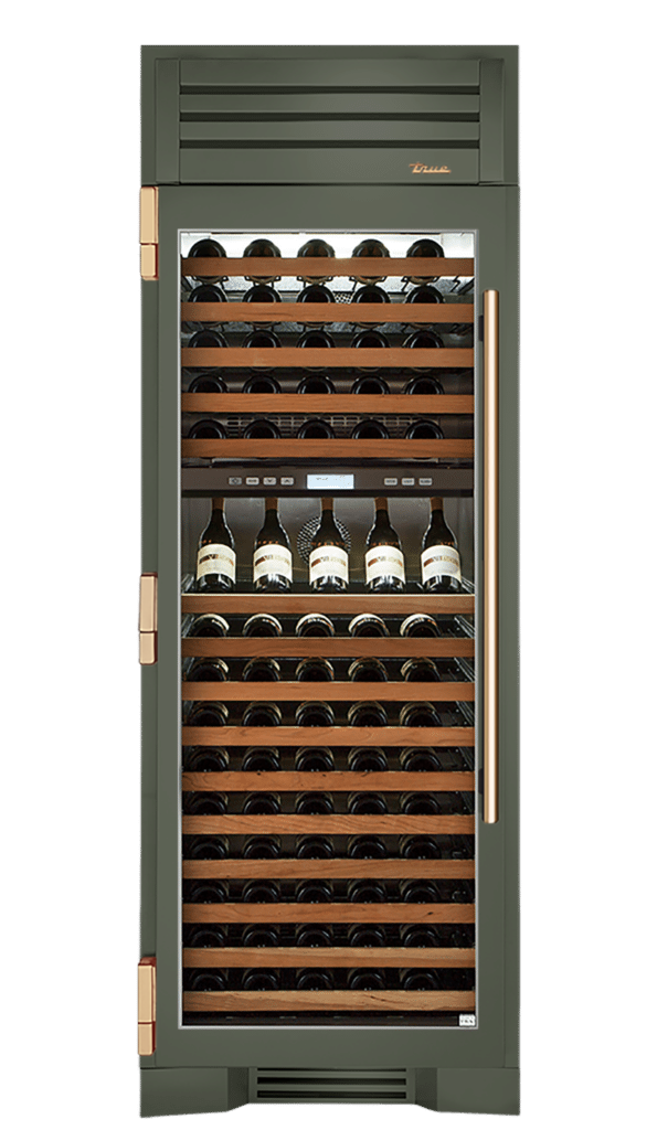 Wine Column, Left Hinged, Olive, Gold Hardware TR30DZWLSGC238H08