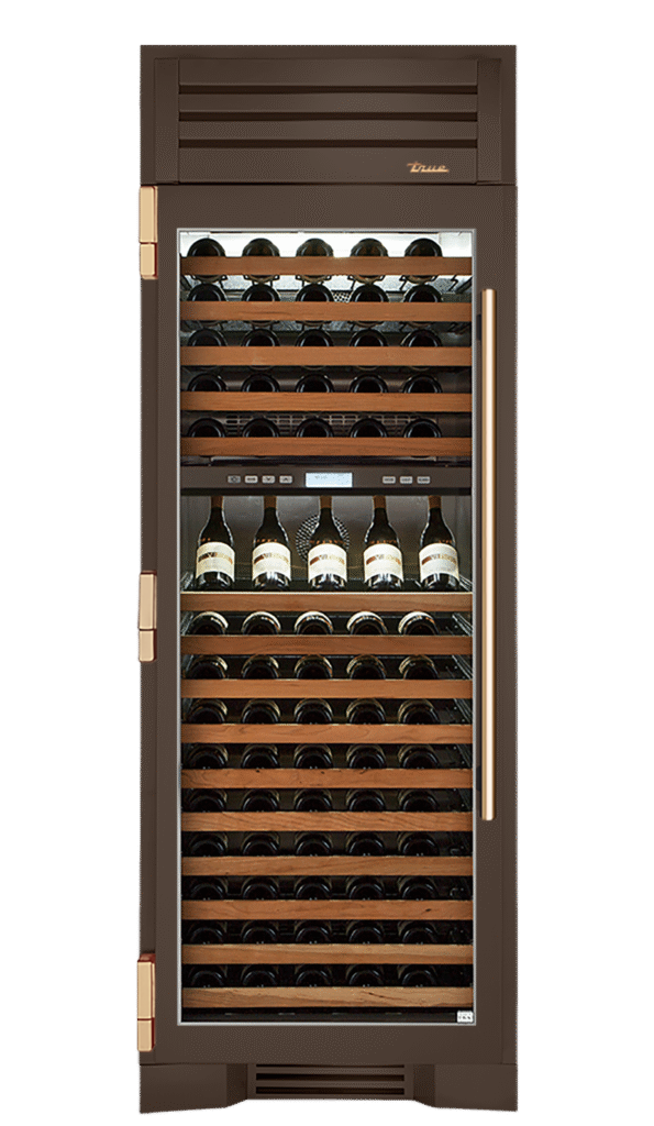Wine Column, Left Hinged, Espresso, Gold Hardware TR30DZWLSGC305H08