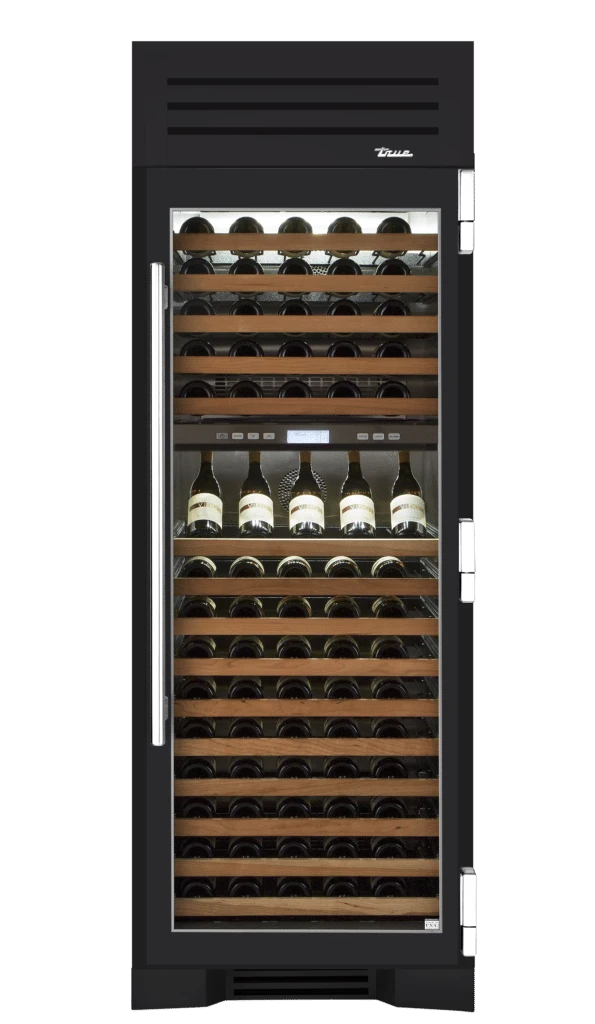 Wine Column, Right Hinged, Matte Black, Chrome Hardware TR30DZWRSGC027H02
