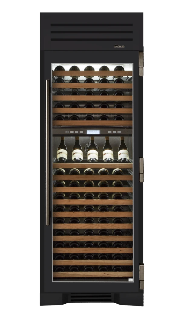 Wine Column, Right Hinged, Matte Black, Pewter Hardware TR30DZWRSGC027H05