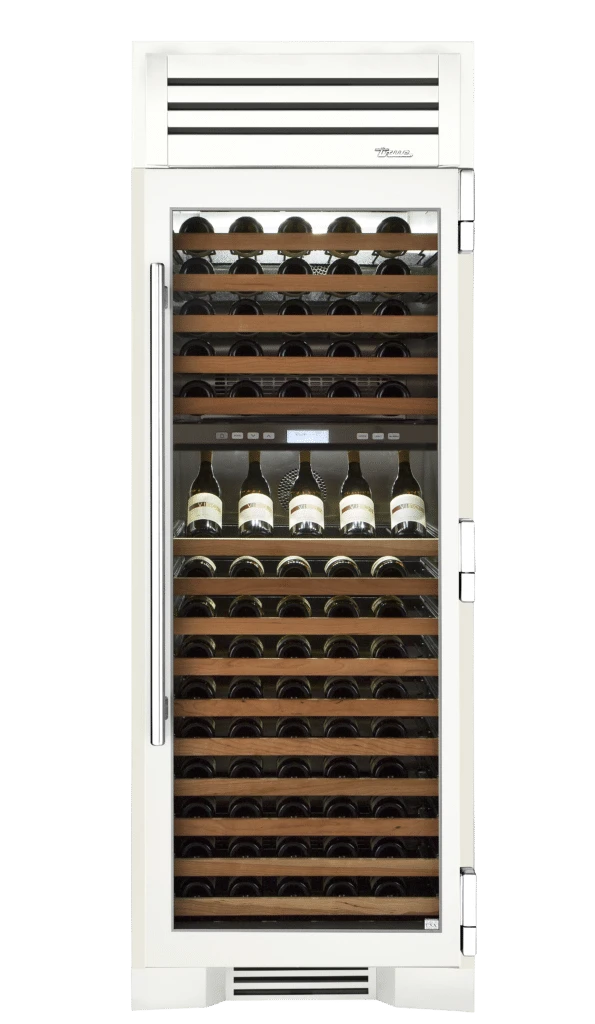 Wine Column, Right Hinged, Matte White, Chrome Hardware TR30DZWRSGC030H02