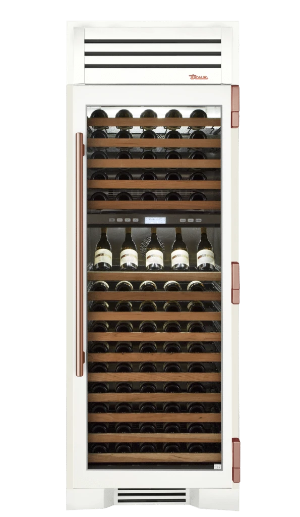Wine Column, Right Hinged, Matte White, Copper Hardware TR30DZWRSGC030H03